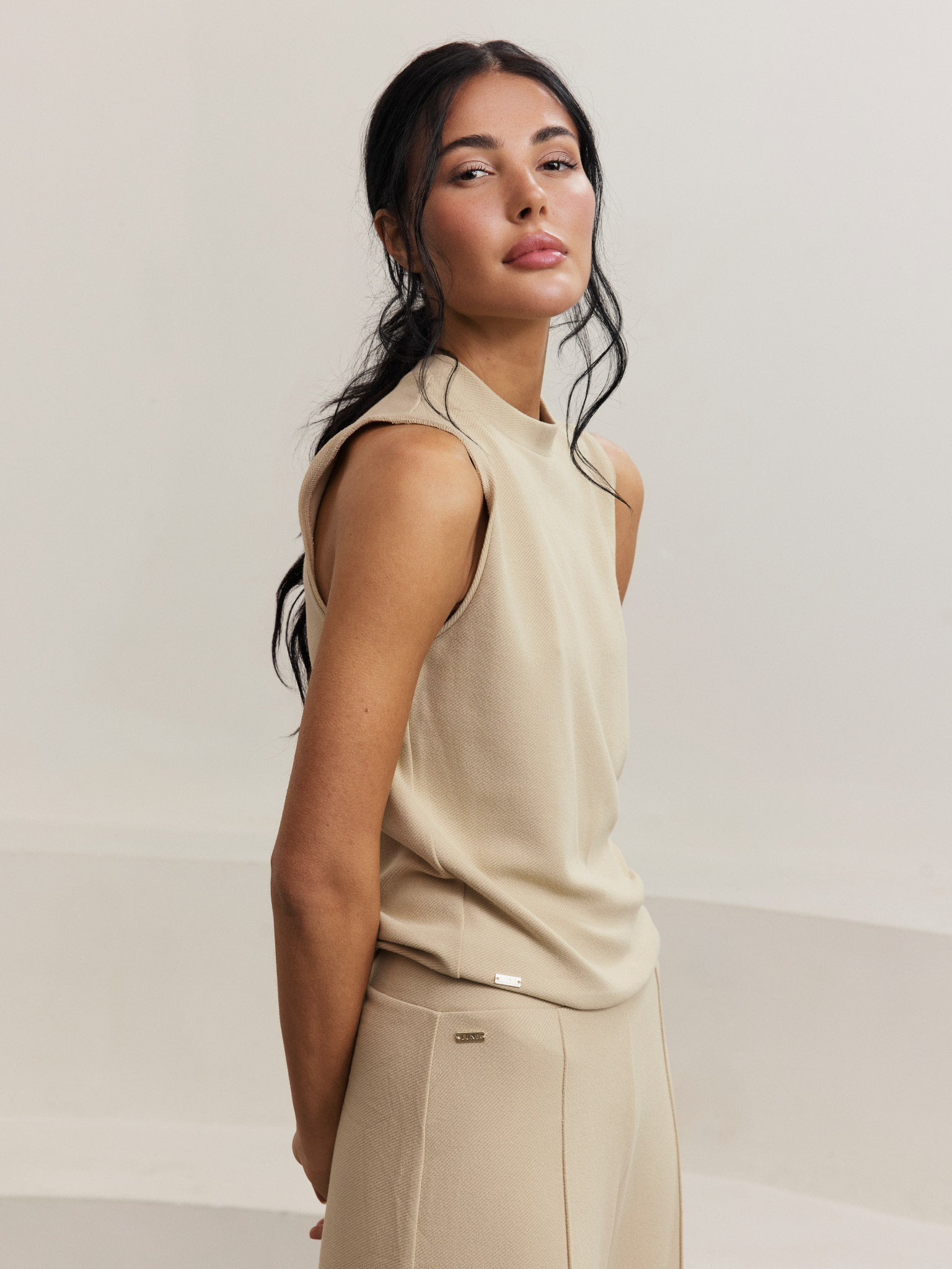 Forest Sleeveless Top - Champagne