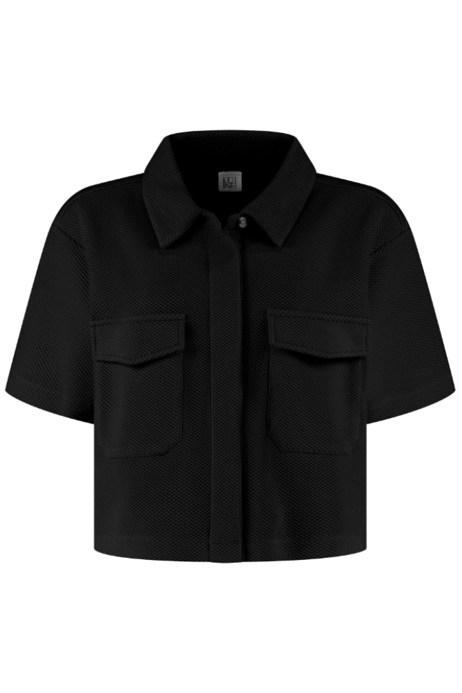 Moon Short Sleeve Blouse - Black