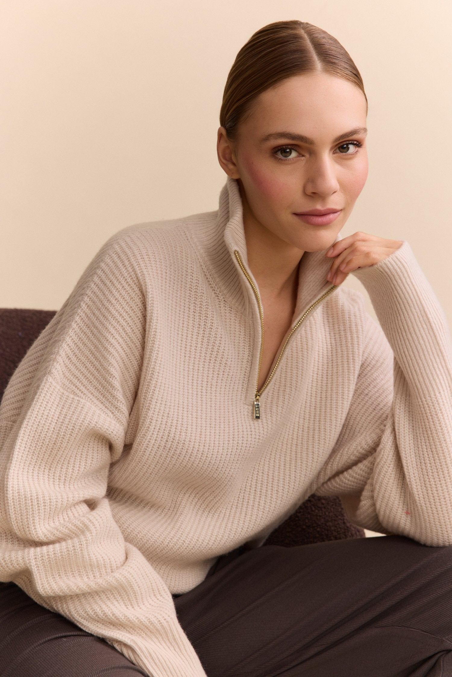 Carly Half Zip - Oatmeal