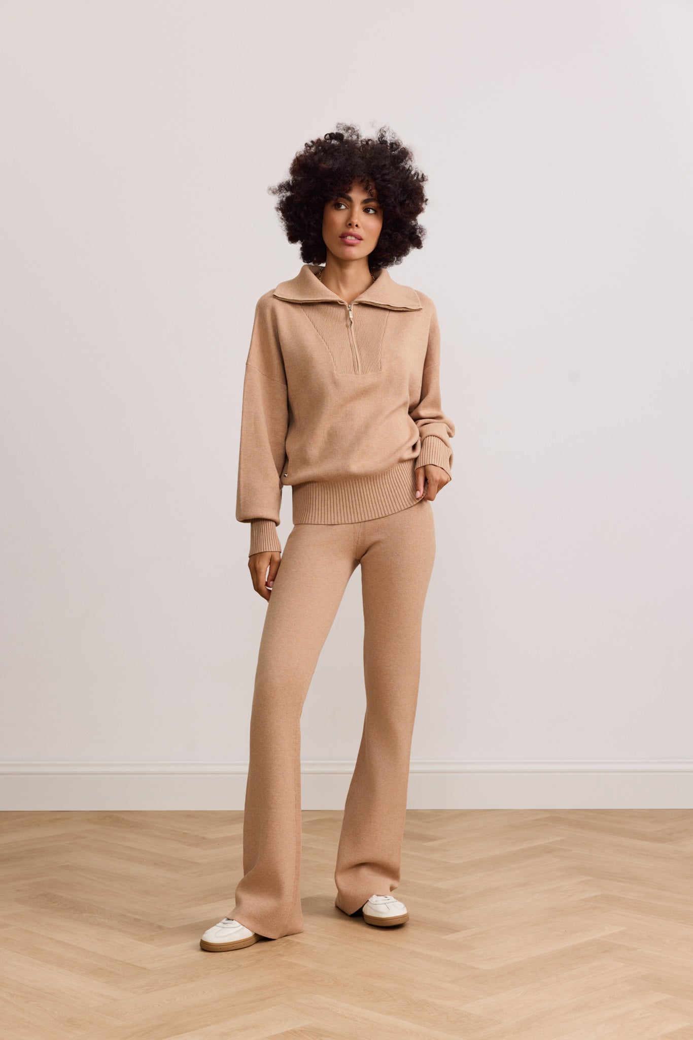 Olly Half-Zip Sweater - Camel