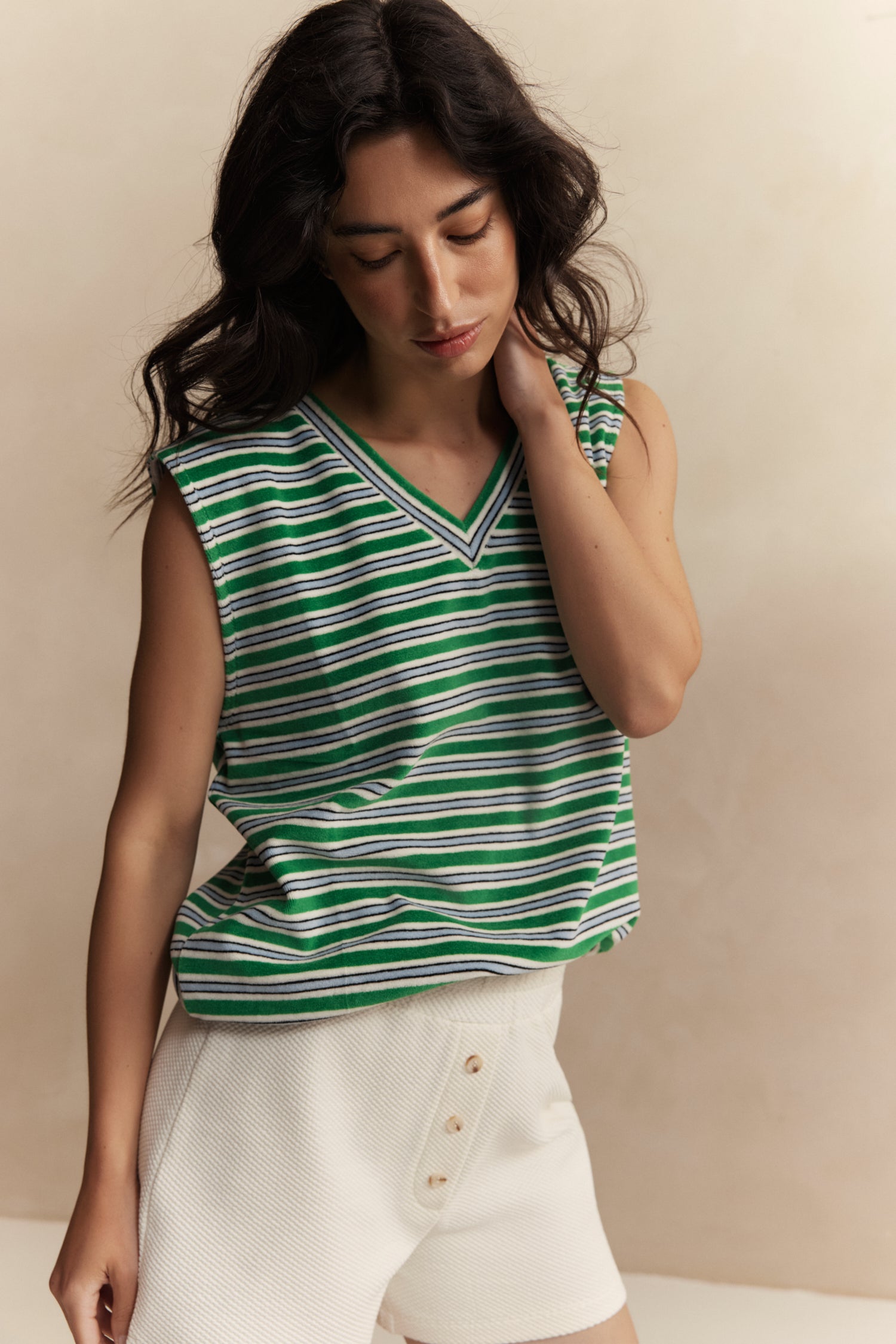 Abby Terry Sleeveless Top - Jade