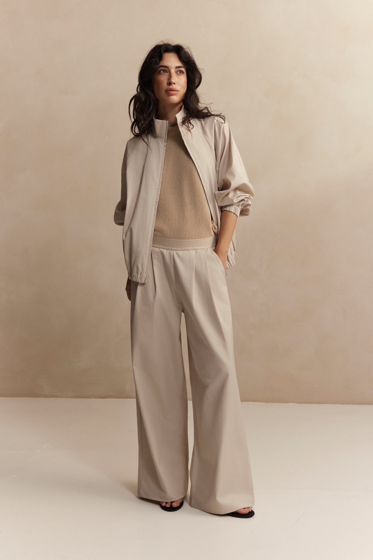 Norah Wide Leg Pant - Beige