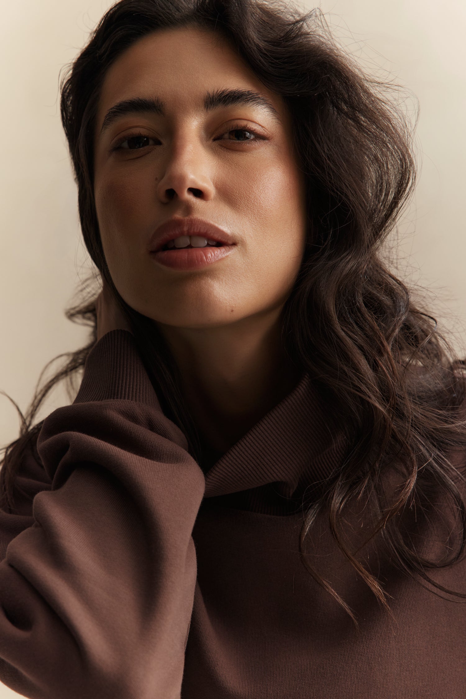 Zane Mock Neck Sweater - Chocolate