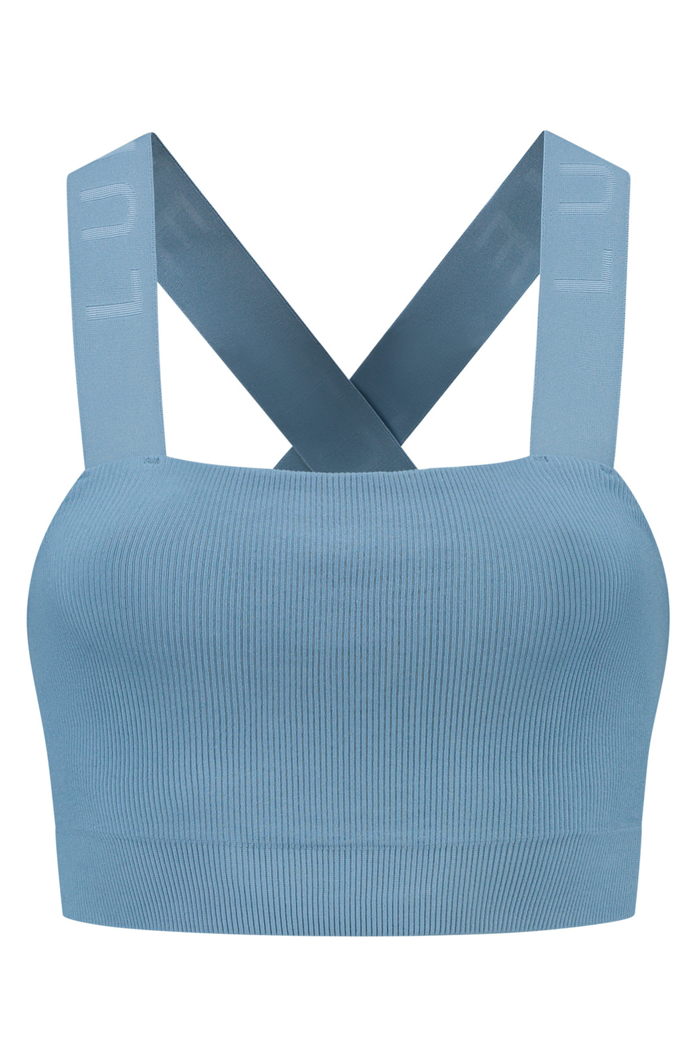 LUNA SCULPT light support bandeau rib bra - Spring Lake Blue