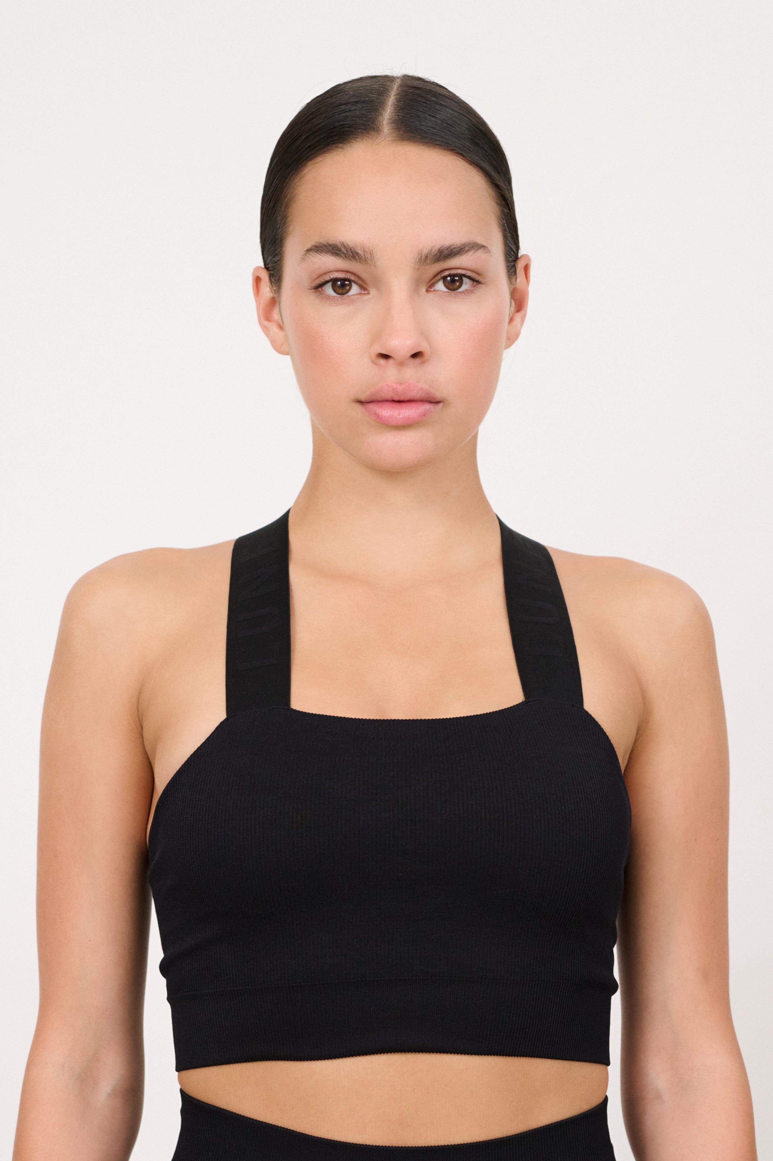 LUNA SCULPT light support bandeau rib bra - Black