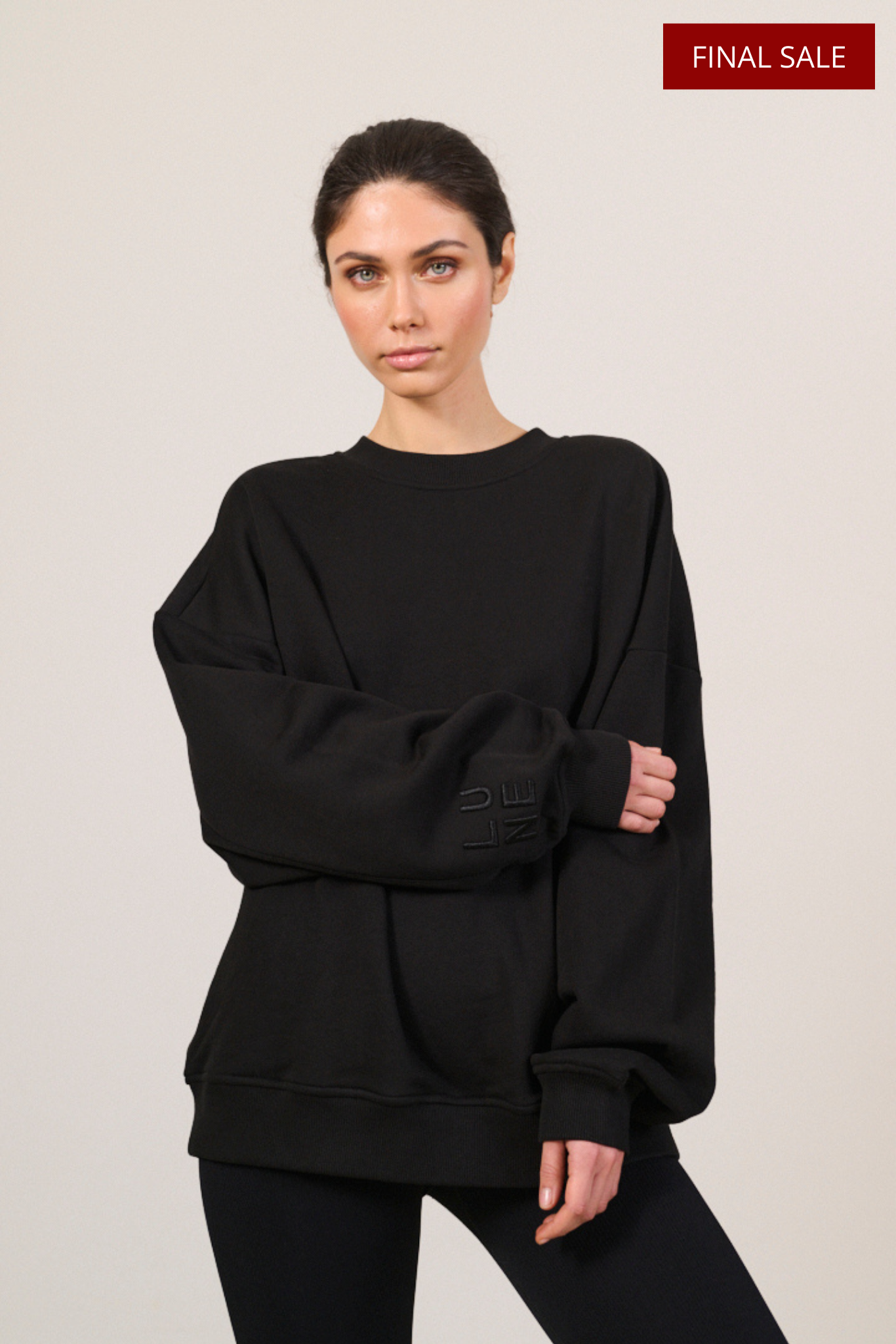 ZANE 100% ORGANIC COTTON oversized crew - Black