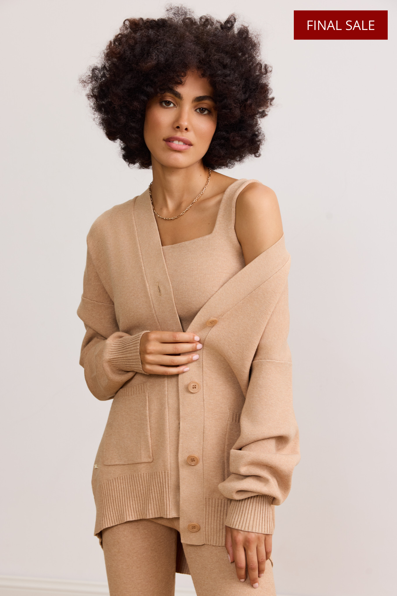 OLLY button down cardigan - Camel