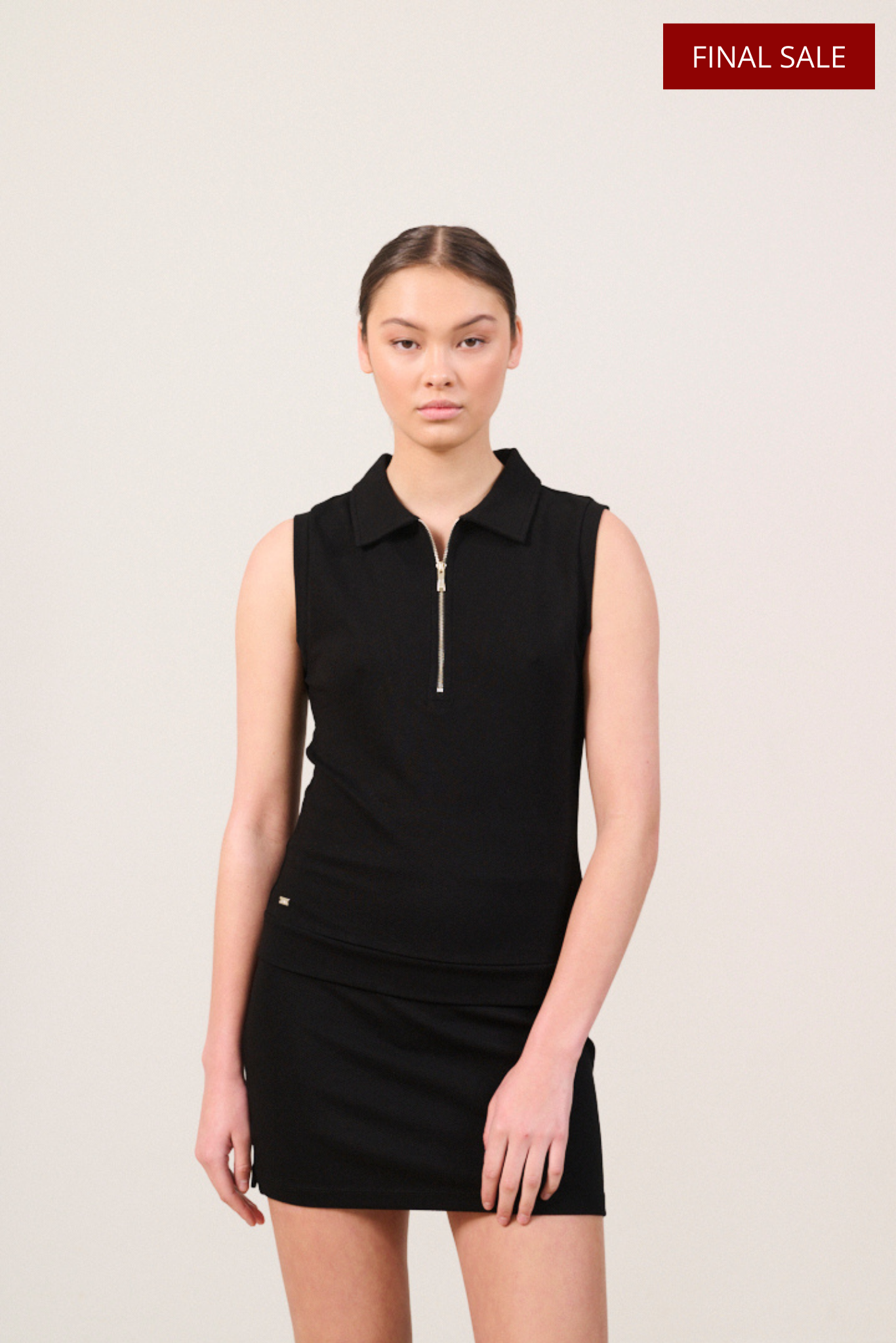 FOREST ESSENTIEL sleeveless polo - Black