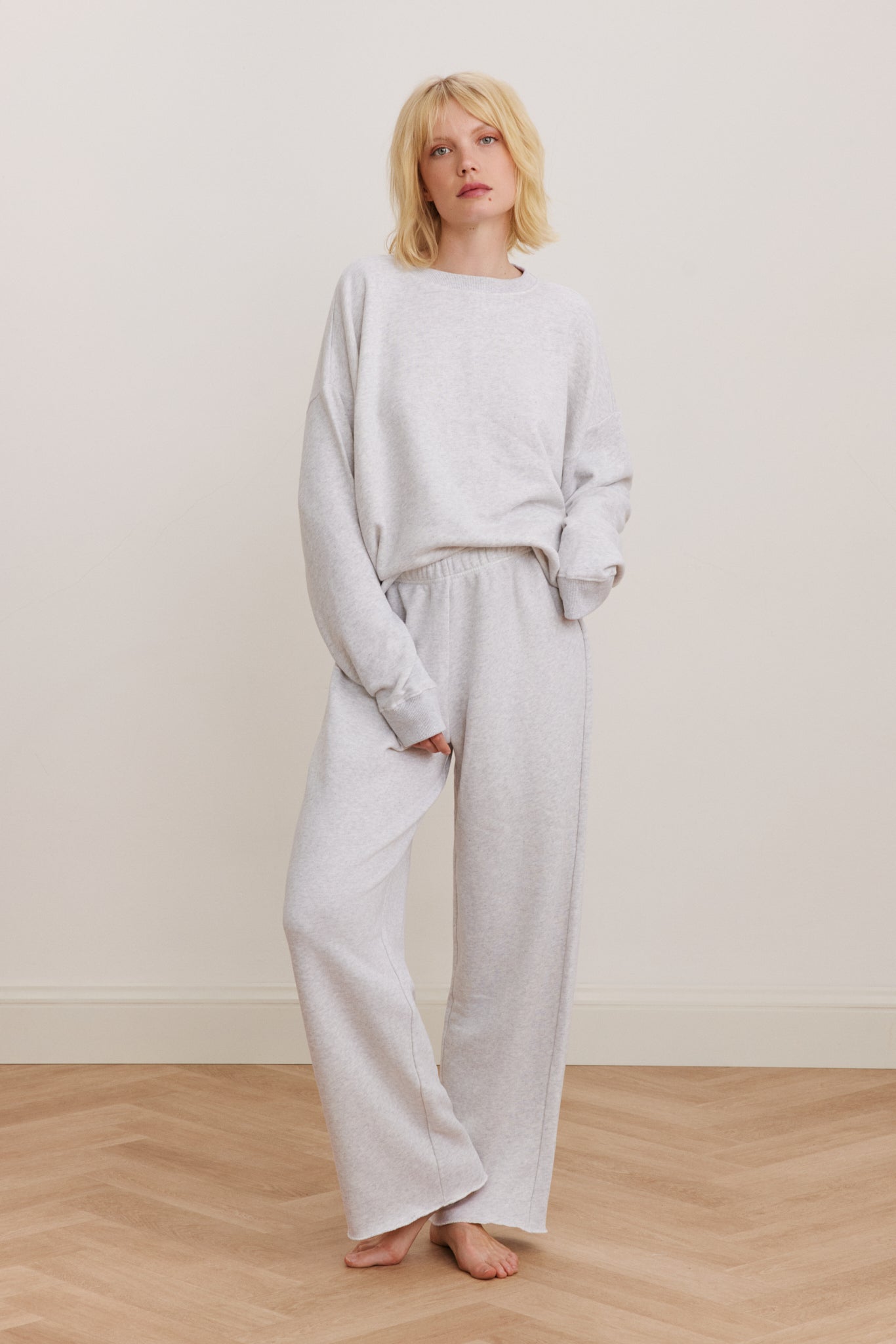 Amelia Straight Leg Pants - Grey Melange