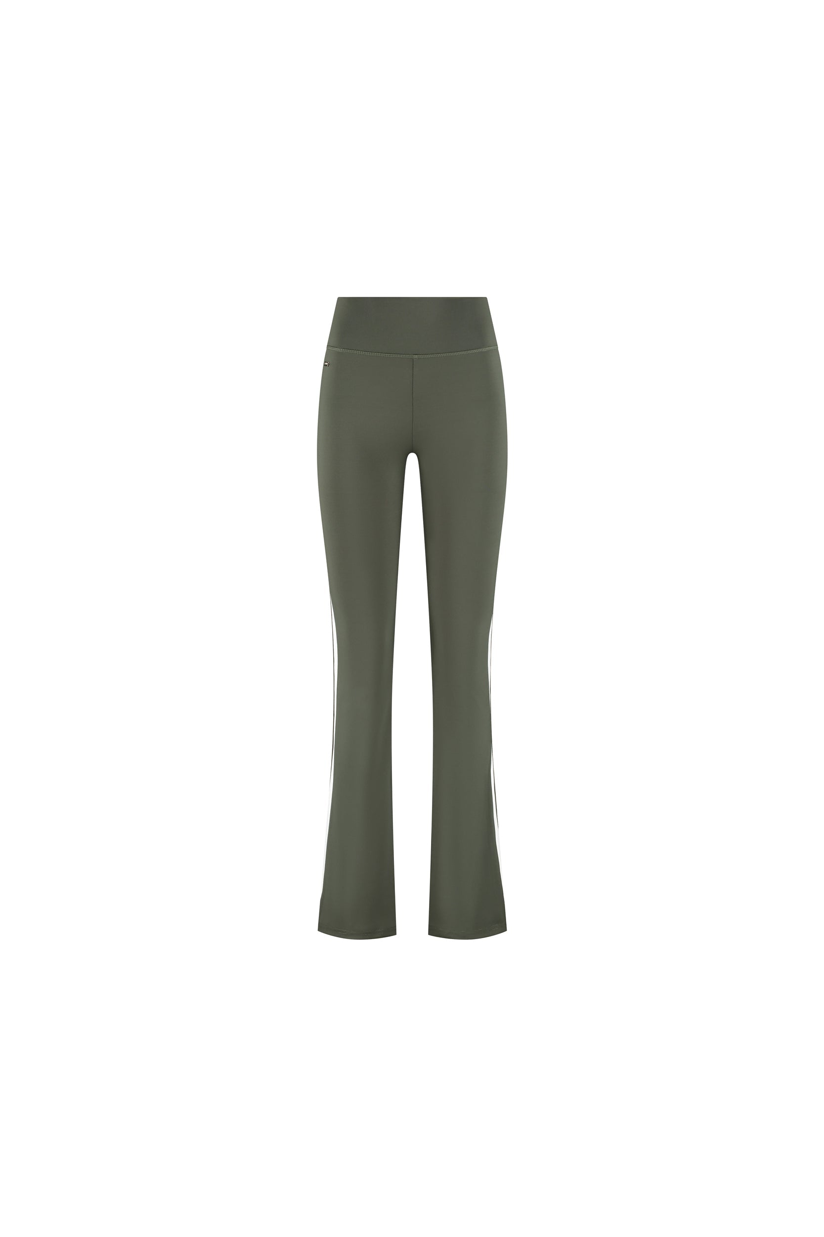 Sienna Shape Striped Flared Leggings - Deep Moss