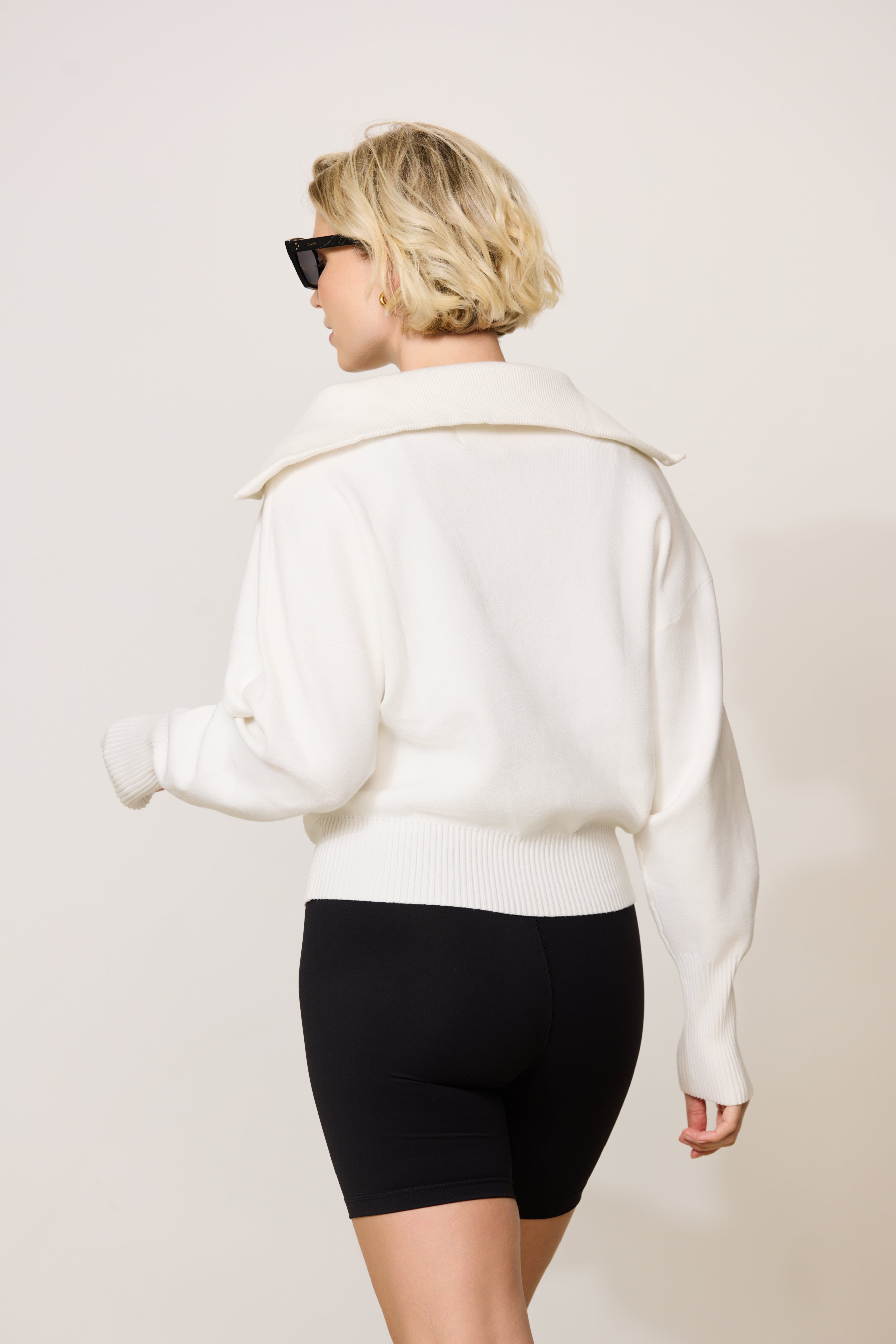 OLLY half zip knit sweater - Marshmellow