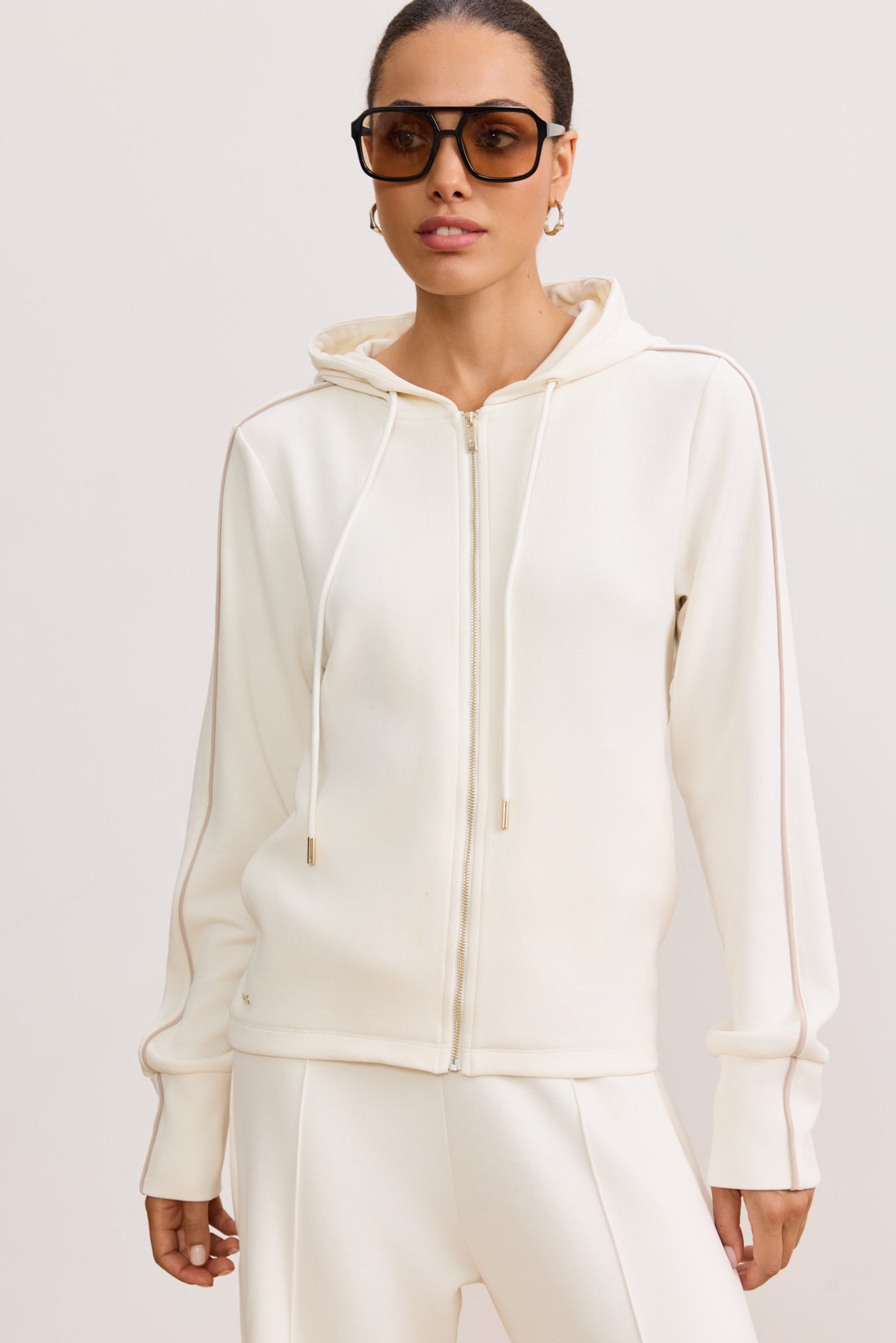 LARA zip up cardigan - Marshmellow