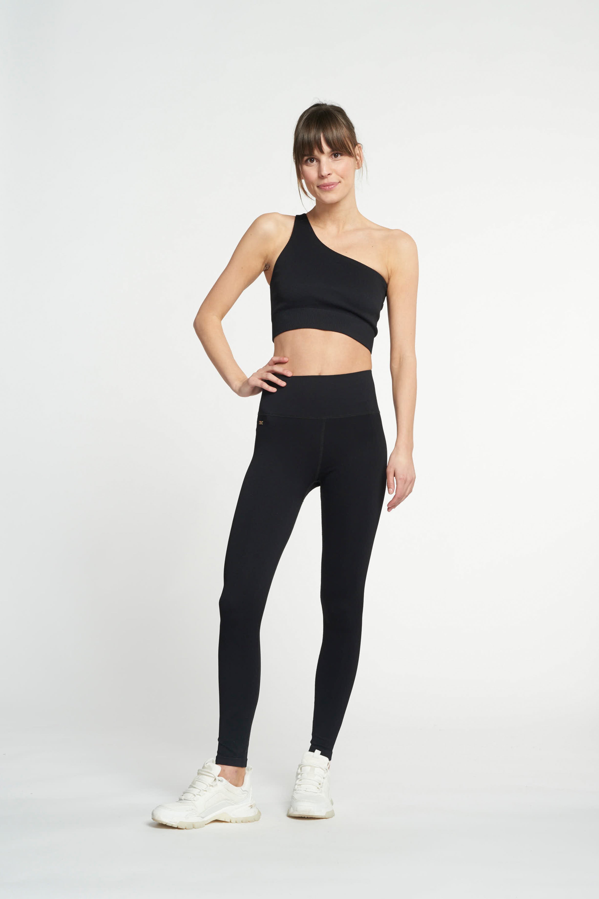 LUNA SCULPT seamless high-waisted rib legging - Black