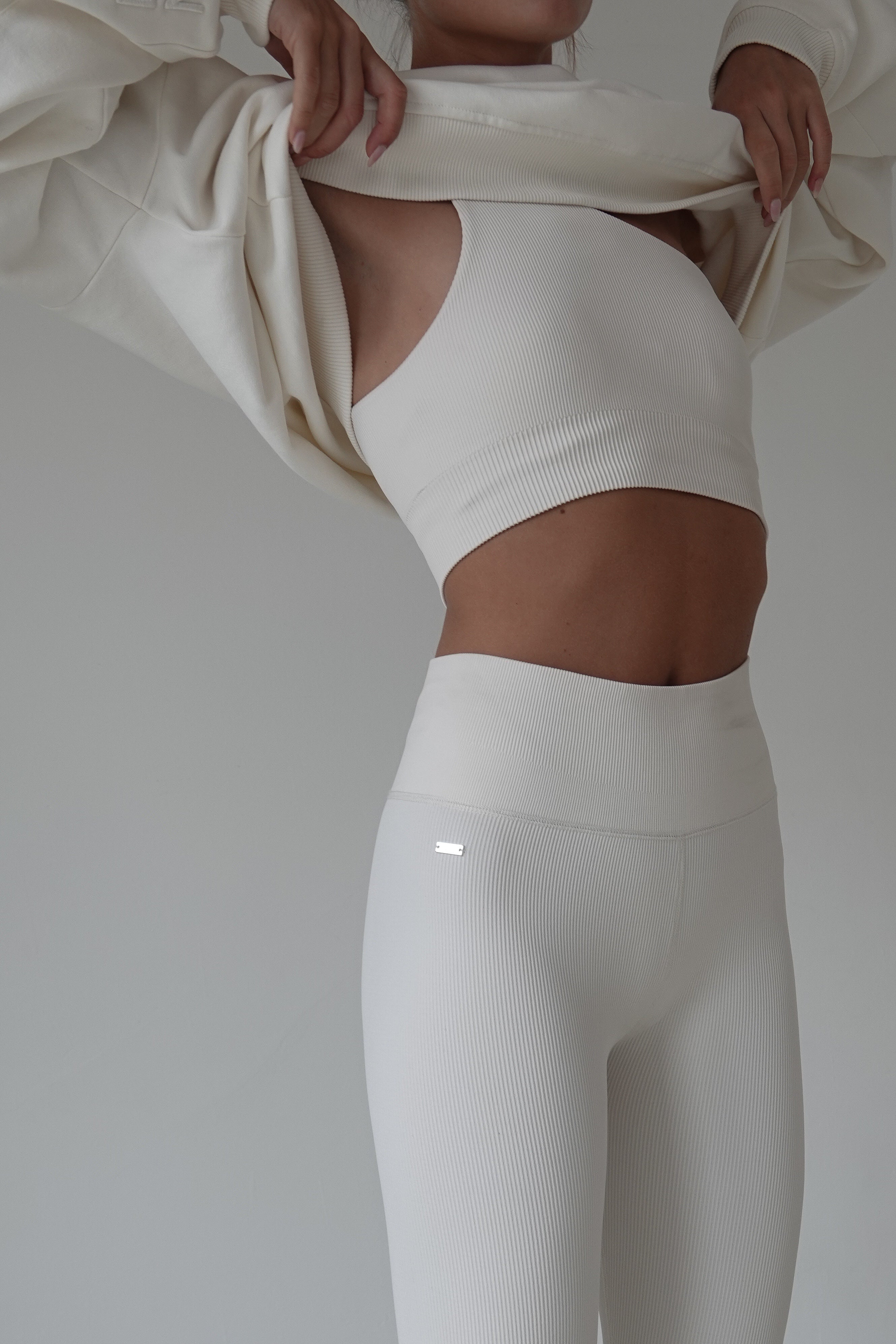 LUNA SCULPT seamless high-waisted rib legging - Marshmellow