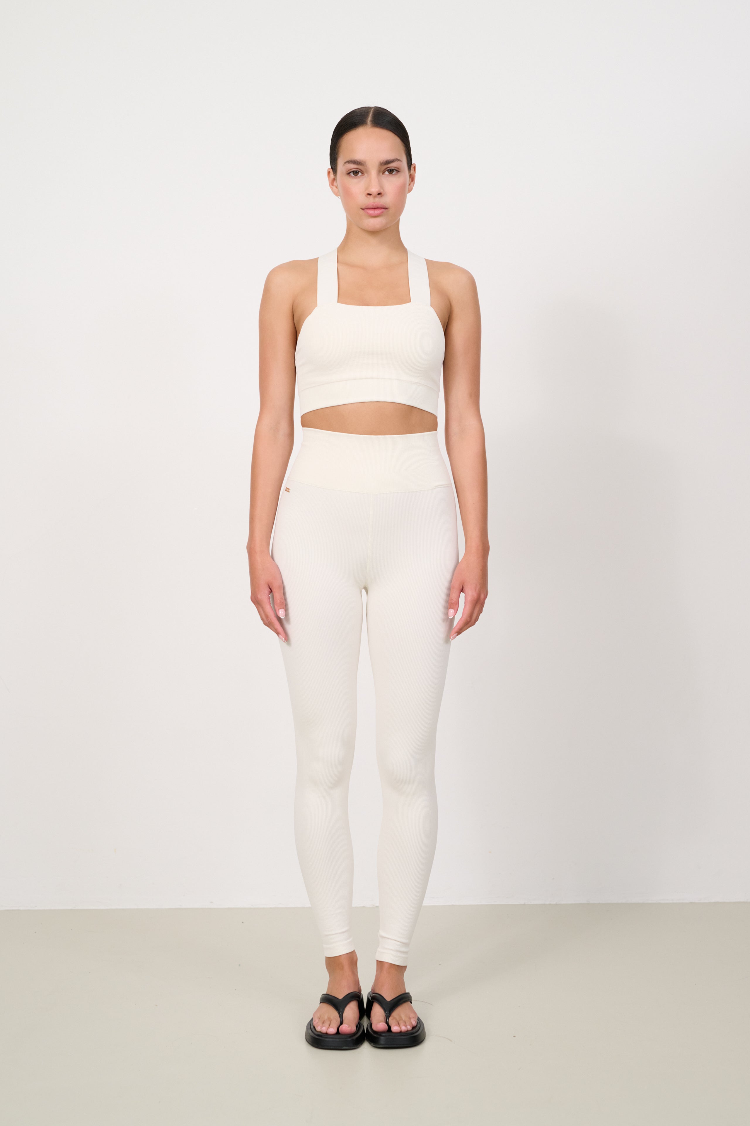 LUNA SCULPT seamless high-waisted rib legging - Marshmellow