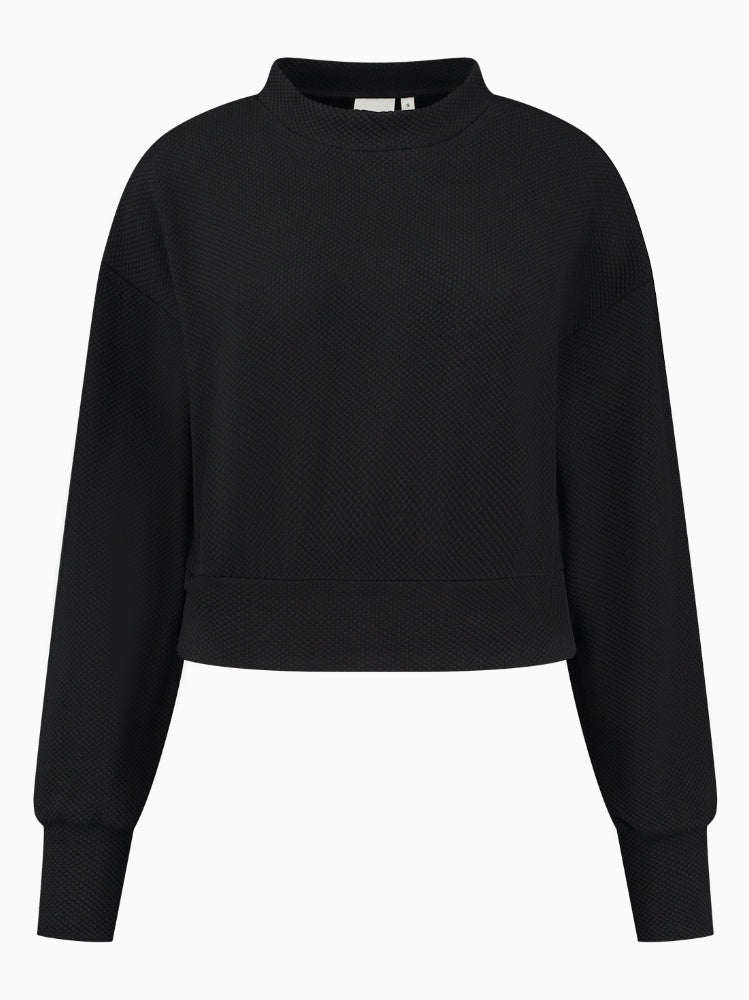 MOON CLASSIC cropped sweat - Black