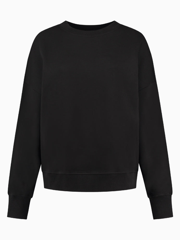 ZANE 100% ORGANIC COTTON oversized crew - Black